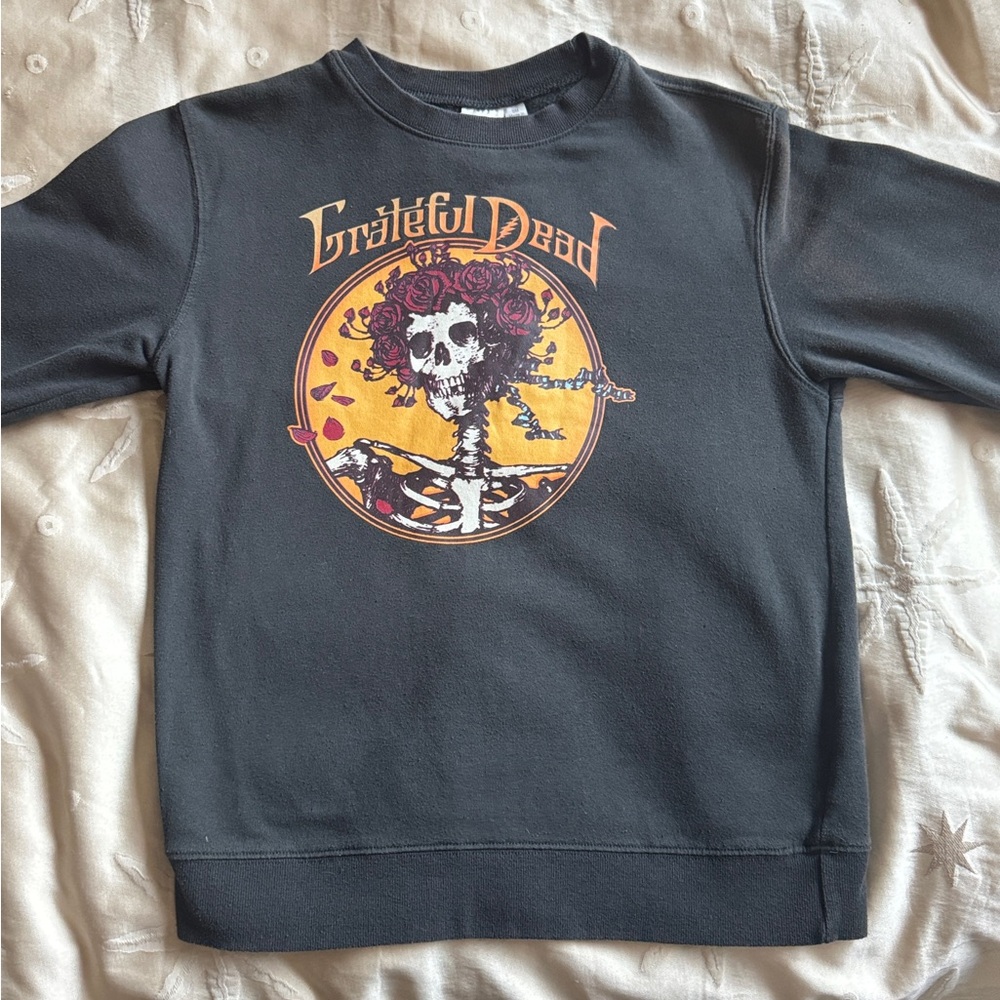 Grateful Dead dark grey Sweatshirt with Skeleton Graphic youth size Small